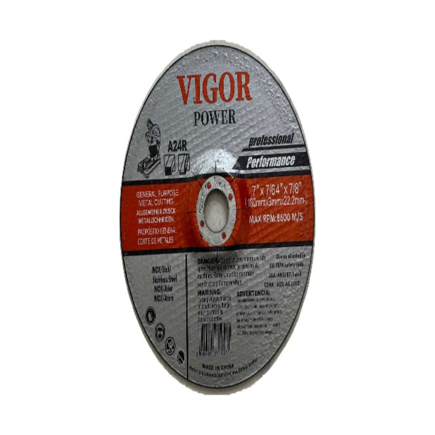 Disco de Corte para Metal Vigor Power 7" (180mm)